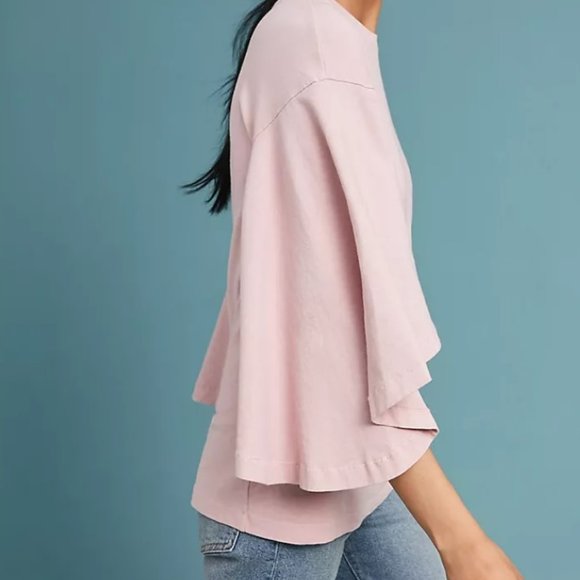 NEW WITH TAGS - Citizens of Humanity Flutter-Sleeve Top - Pink - Size M - Picture 2 of 4
